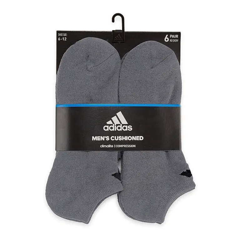 adidas Mens 6 Pair No Show Socks
