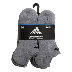 adidas Mens 6 Pair No Show Socks
