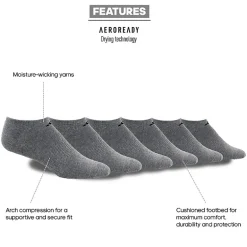 adidas Mens 6 Pair No Show Socks