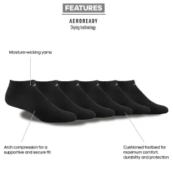 adidas Mens 6 Pair No Show Socks