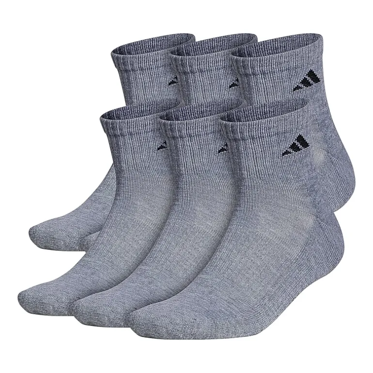 adidas Mens 6 Pair Quarter Ankle Socks