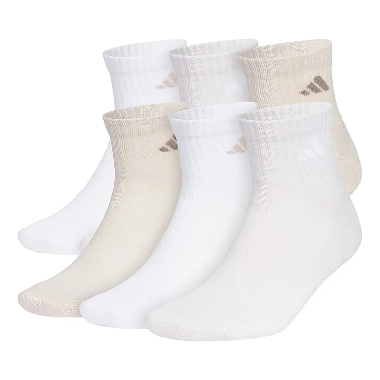 adidas Mens 6 Pair Quarter Ankle Socks