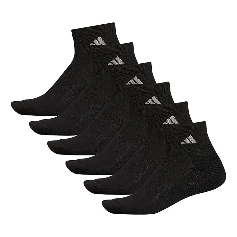 adidas Mens 6 Pair Quarter Ankle Socks