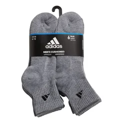 adidas Mens 6 Pair Quarter Ankle Socks