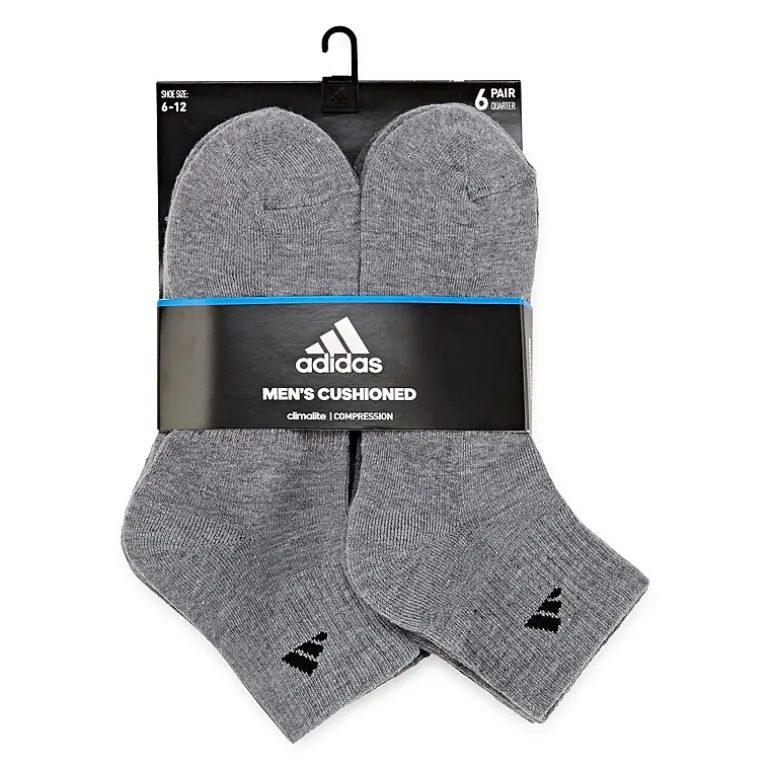 adidas Mens 6 Pair Quarter Ankle Socks