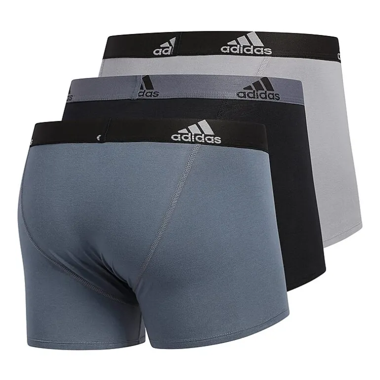 adidas Performance Cotton Mens 3 Pack Multi-Pack Comfort Waistband Stretch Fabric Trunks 5152382a