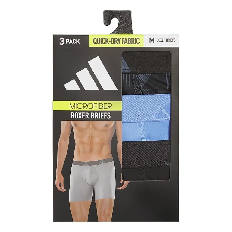 adidas Performance Microfiber Mens 3 Pack Boxer Briefs 5158584