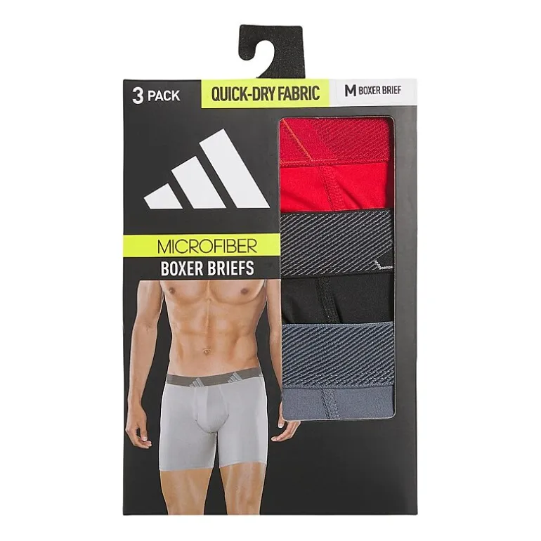 adidas Performance Microfiber Mens 3 Pack Boxer Briefs 5158584