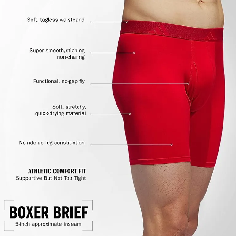 adidas Performance Microfiber Mens 3 Pack Boxer Briefs 5158584