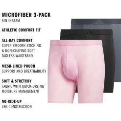adidas Performance Microfiber Mens 3 Pack Boxer Briefs 5158584