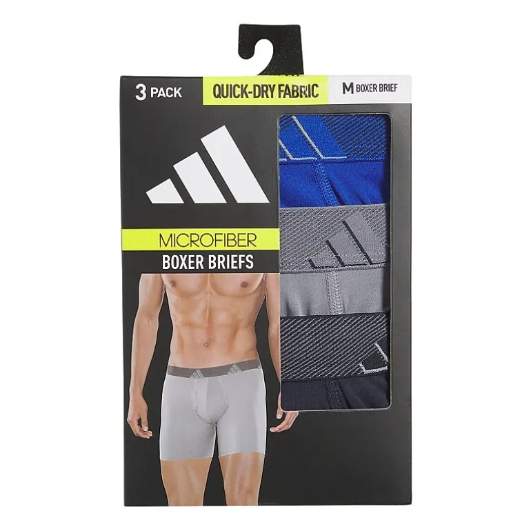 adidas Performance Microfiber Mens 3 Pack Boxer Briefs 5158584
