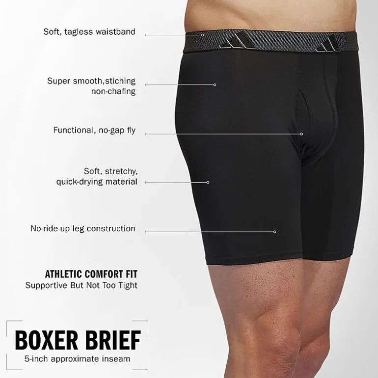 adidas Performance Microfiber Mens Big and Tall 3 Pack Boxer Briefs 5158597