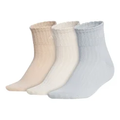 adidas Scallop Edge Womens Multi-Pack 3 Pair Quarter Ankle Socks
