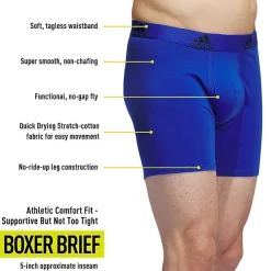 adidas Stretch Cotton Mens 3 Pack Boxer Briefs 5158001a