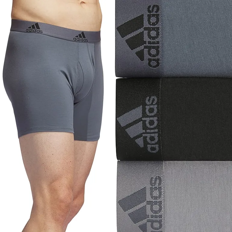 adidas Stretch Cotton Mens 3 Pack Boxer Briefs 5158001a