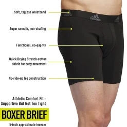 adidas Stretch Cotton Mens 3 Pack Boxer Briefs 5158001a
