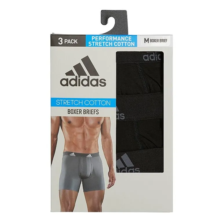 adidas Stretch Cotton Mens 3 Pack Boxer Briefs 5158001a