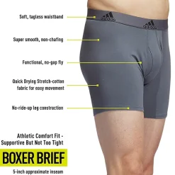 adidas Stretch Cotton Mens 3 Pack Boxer Briefs 5158001a