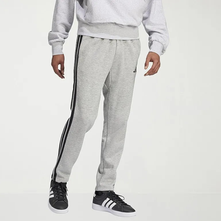adidas 3 Stripe Mens Straight Mid Rise Regular Fit Big and Tall Fleece Sweatpant