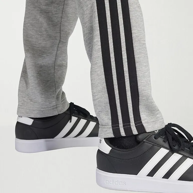 adidas 3 Stripe Mens Straight Mid Rise Regular Fit Big and Tall Fleece Sweatpant