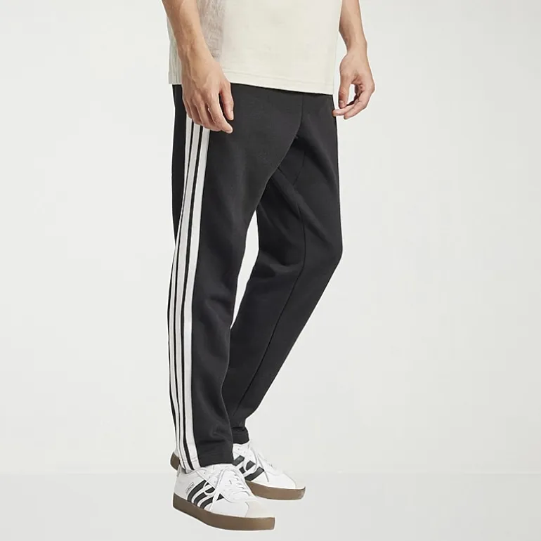 adidas 3 Stripe Mens Straight Mid Rise Regular Fit Big and Tall Fleece Sweatpant