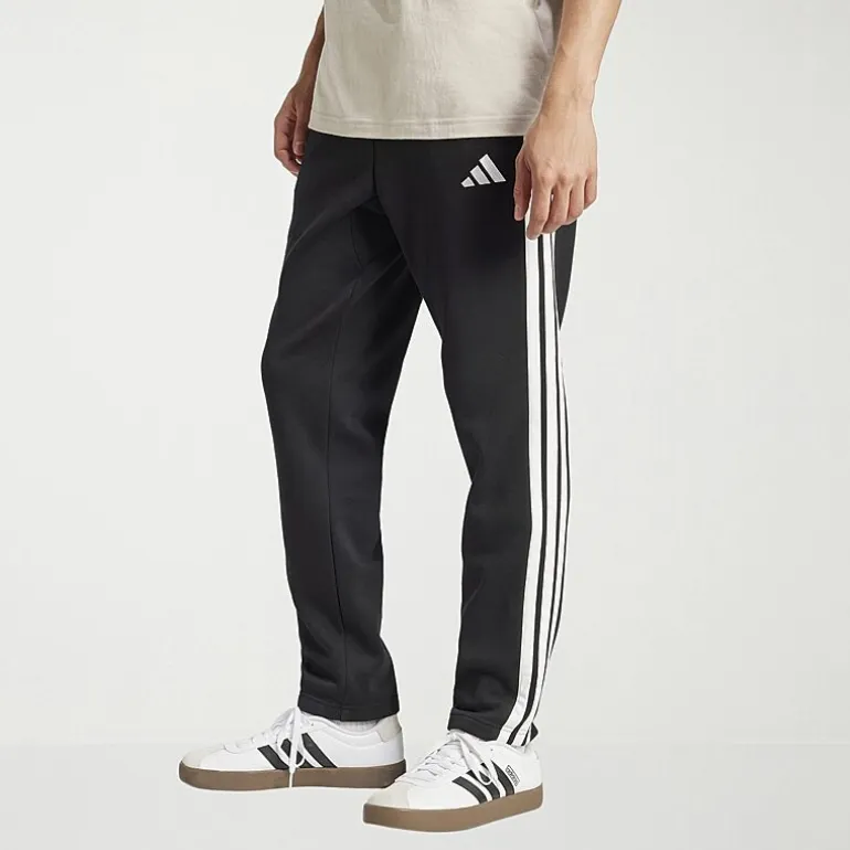 adidas 3 Stripe Mens Straight Mid Rise Regular Fit Big and Tall Fleece Sweatpant