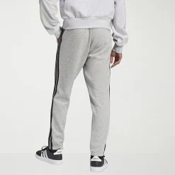 adidas 3 Stripe Mens Straight Mid Rise Regular Fit Big and Tall Fleece Sweatpant