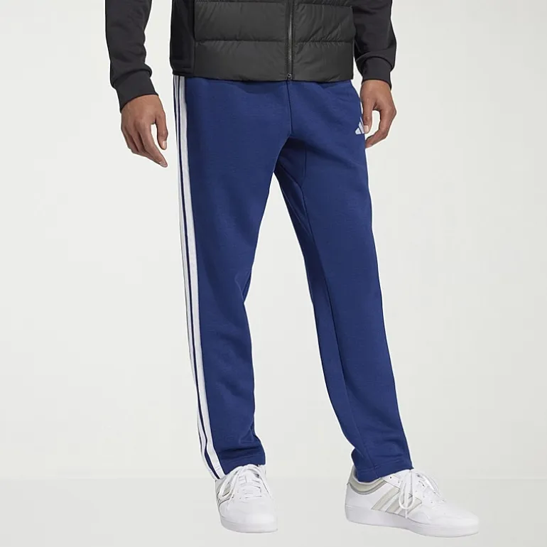 adidas 3 Stripe Mens Straight Mid Rise Regular Fit Big and Tall Fleece Sweatpant