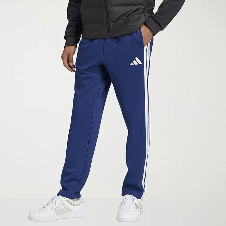 adidas 3 Stripe Mens Straight Mid Rise Regular Fit Big and Tall Fleece Sweatpant