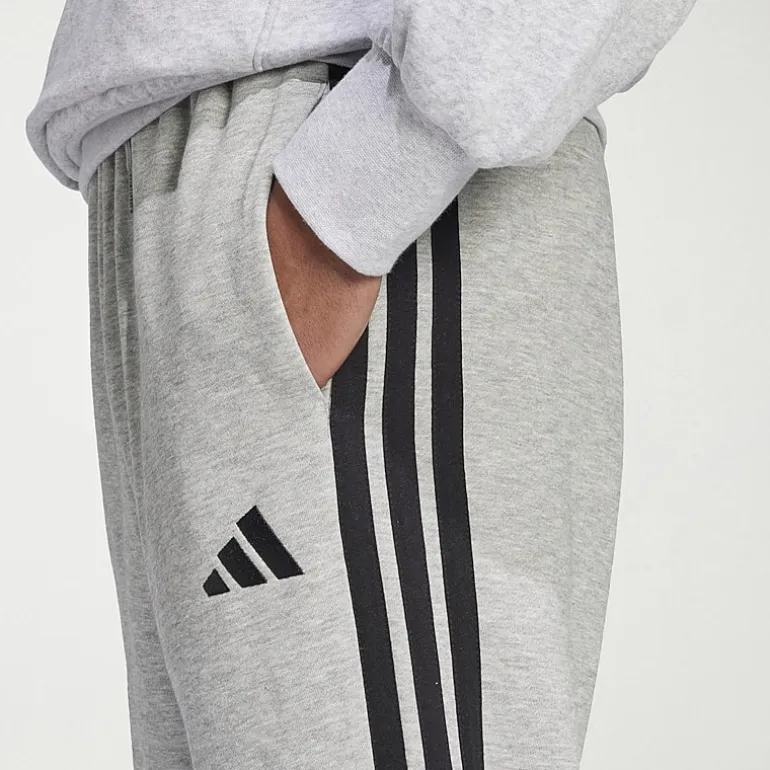 adidas 3 Stripe Mens Straight Mid Rise Regular Fit Big and Tall Fleece Sweatpant