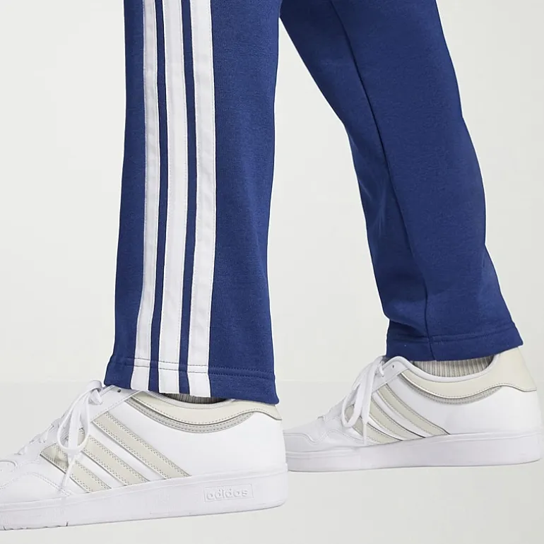 adidas 3 Stripe Mens Straight Mid Rise Regular Fit Big and Tall Fleece Sweatpant
