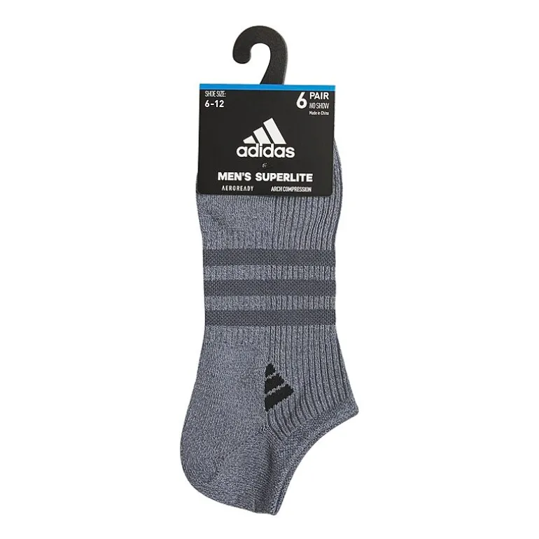 adidas Superlite Mens Multi-Pack 6 Pair No Show Socks