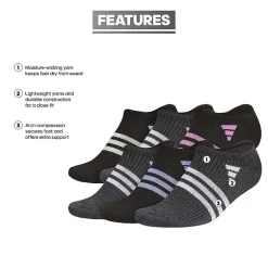 adidas Superlite Womens Multi-Pack 6 Pair No Show Socks