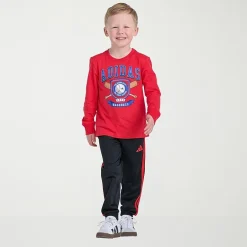 adidas Toddler Boys Crew Neck Long Sleeve Regular Fit Graphic T-Shirt