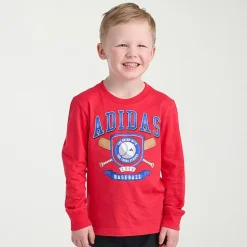 adidas Toddler Boys Crew Neck Long Sleeve Regular Fit Graphic T-Shirt