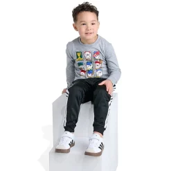 adidas Toddler Boys Crew Neck Long Sleeve Regular Fit Graphic T-Shirt