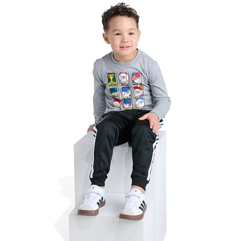 adidas Toddler Boys Crew Neck Long Sleeve Regular Fit Graphic T-Shirt