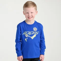 adidas Toddler Boys Crew Neck Long Sleeve Regular Fit Graphic T-Shirt
