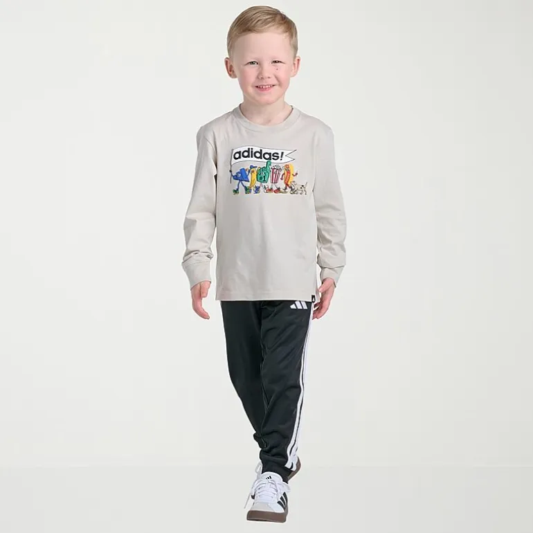 adidas Toddler Boys Crew Neck Long Sleeve Regular Fit Graphic T-Shirt