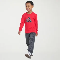 adidas Toddler Boys Crew Neck Long Sleeve Regular Fit Graphic T-Shirt