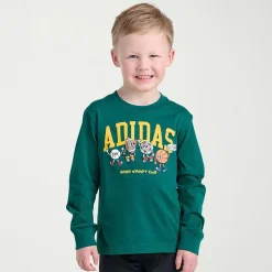 adidas Toddler Boys Crew Neck Long Sleeve Regular Fit Graphic T-Shirt