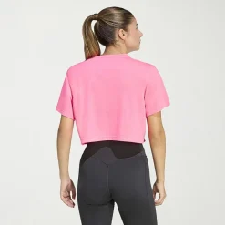 adidas Womens Crew Neck Short Sleeve Active Crop Top