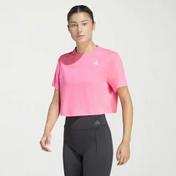 adidas Womens Crew Neck Short Sleeve Active Crop Top