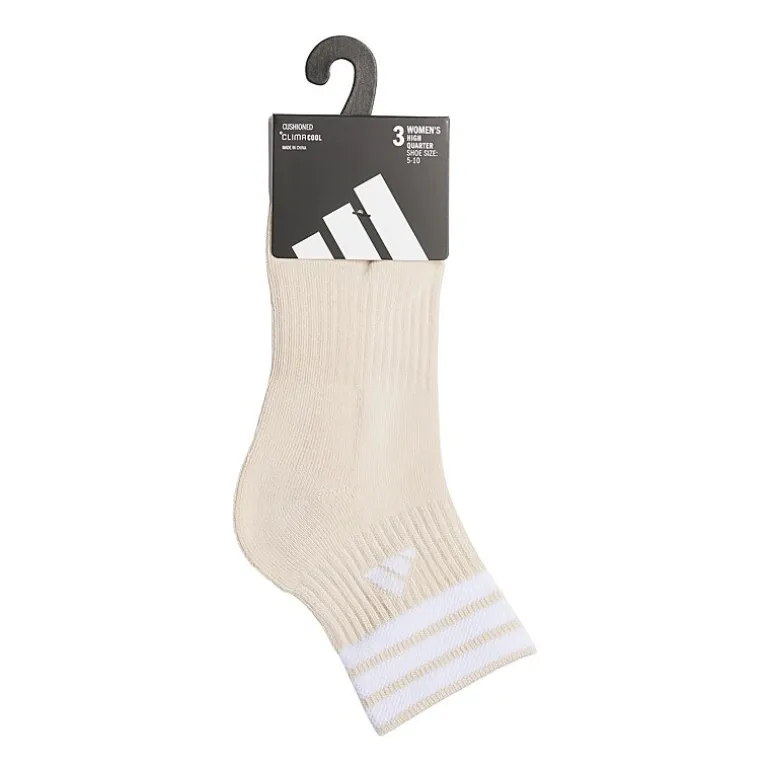 adidas Womens 3 Pair Quarter Ankle Socks