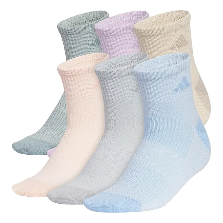adidas Womens 6 Pair Quarter Ankle Socks