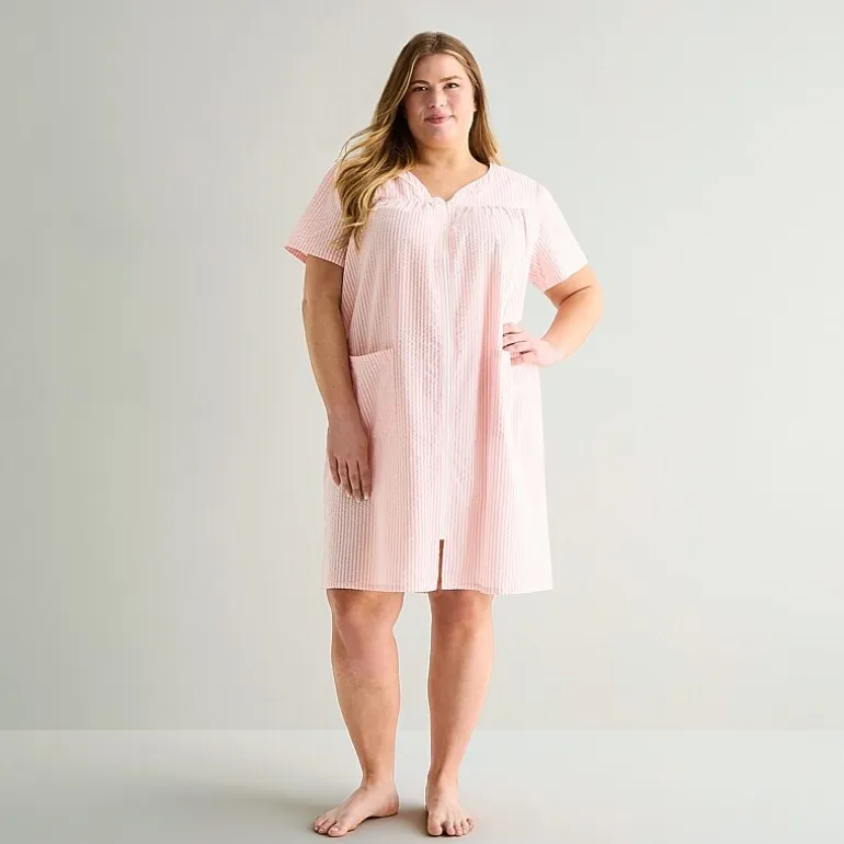 Adonna Womens Plus Short Sleeve Mid Length Robe