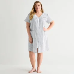 Adonna Womens Plus Short Sleeve Mid Length Robe