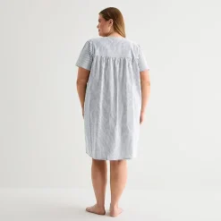 Adonna Womens Plus Short Sleeve Mid Length Robe