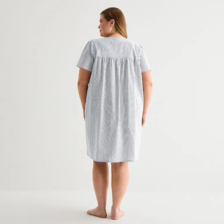 Adonna Womens Plus Short Sleeve Mid Length Robe
