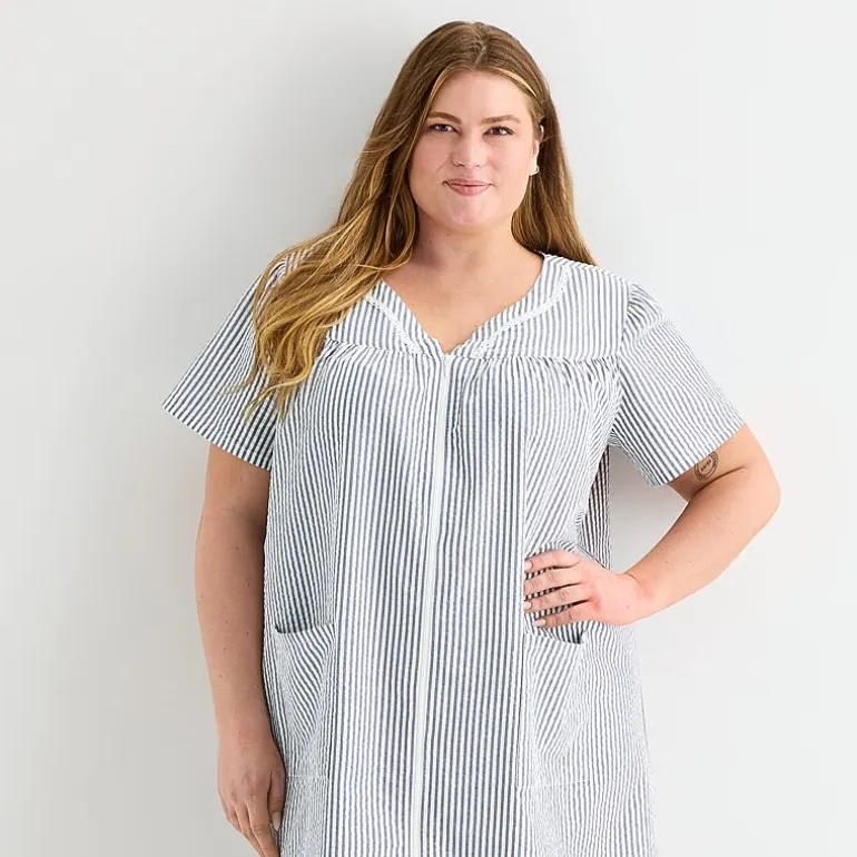 Adonna Womens Plus Short Sleeve Mid Length Robe